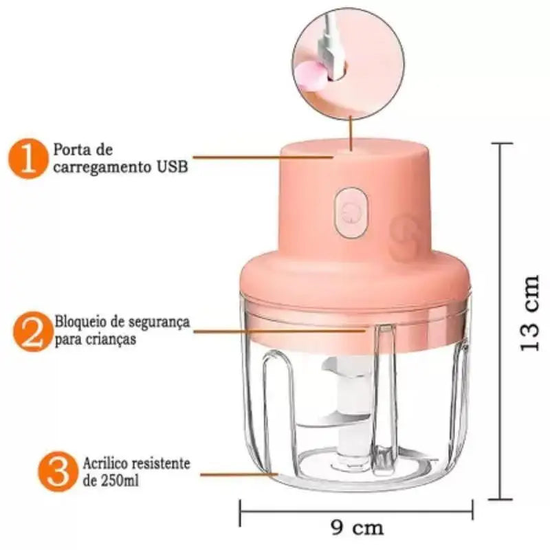 Mini Processador de Alimentos Elétrico - Compacto e Eficiente