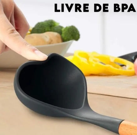 Kit Completo de Utensílios de Cozinha em Silicone - 12 Peças Antiaderentes e Livre de BPA com Suporte