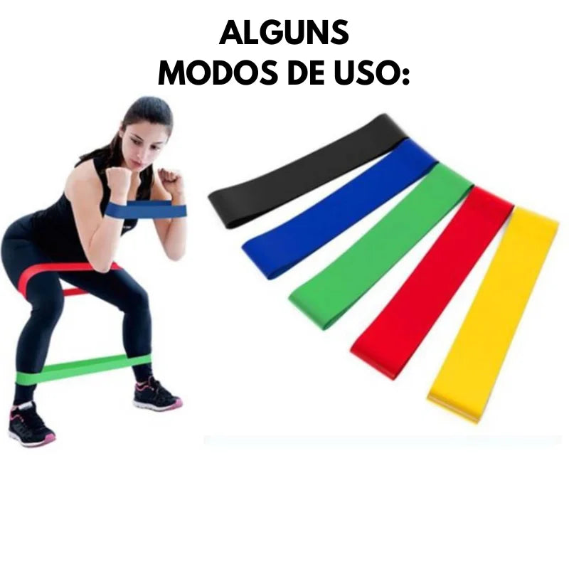 PowerBands: Kit de 5 Mini Faixas Elásticas para Exercício