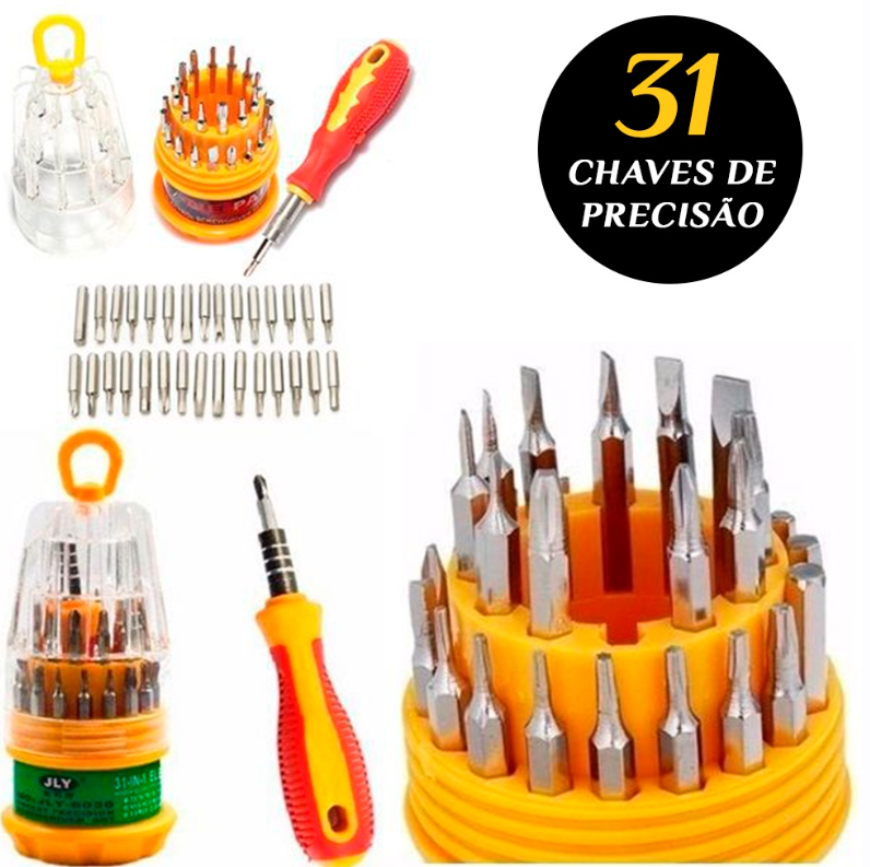 Kit de Ferramentas 31 em 1 - Solução Completa para Manutenção de Eletrônicos