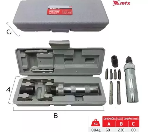 Kit Chave De Impacto Manual 1/2 Pol. Profissional Com Bits