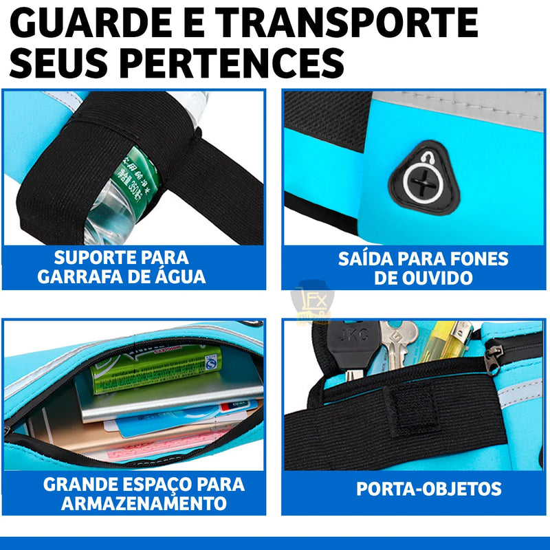 Pochete Fitness Slim com Faixa Refletiva – Ideal para Corridas e Viagens