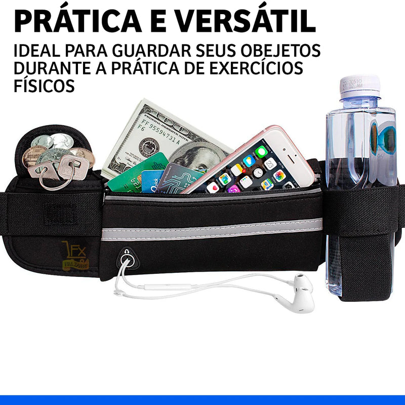 Pochete Fitness Slim com Faixa Refletiva – Ideal para Corridas e Viagens