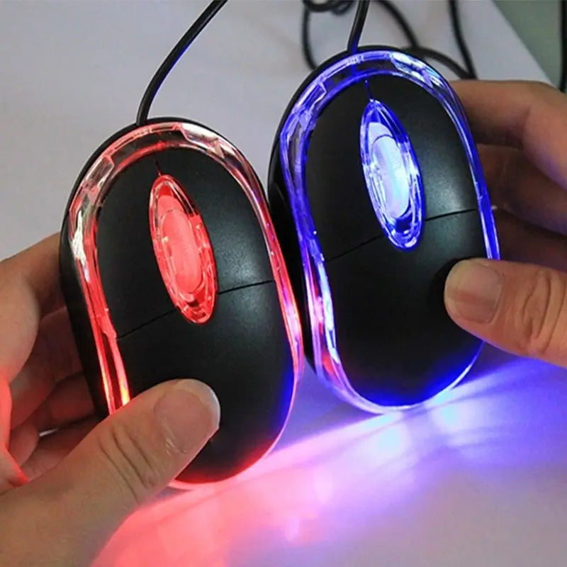 Mouse com Fio LED - Ergonomia e Estilo com Conexão USB