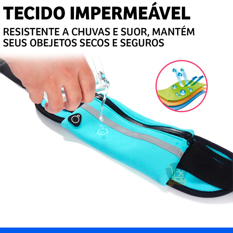 Pochete Fitness Slim com Faixa Refletiva – Ideal para Corridas e Viagens