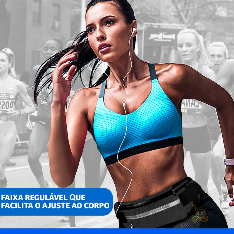 Pochete Fitness Slim com Faixa Refletiva – Ideal para Corridas e Viagens