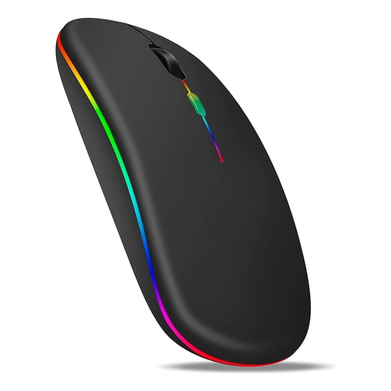 Mouse Sem Fio Recarregável 2.4GHz com Bluetooth e Luzes RGB